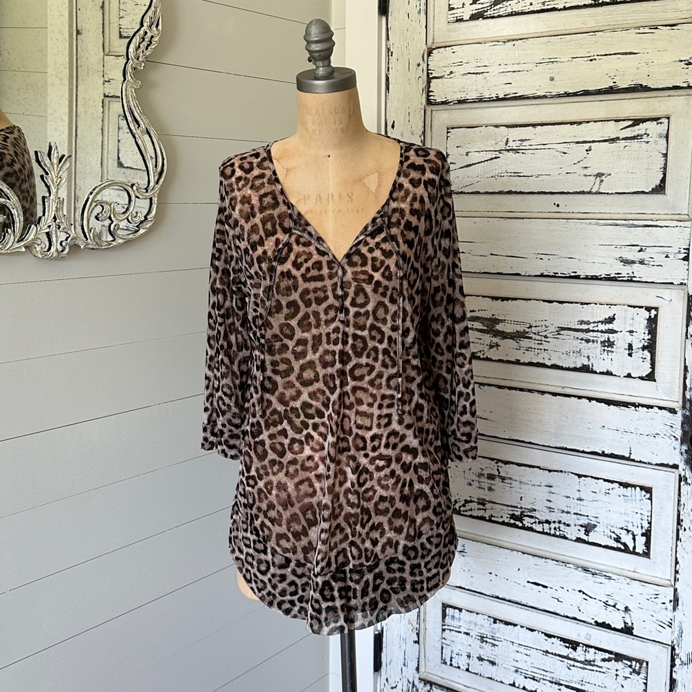 Chicos Cheetah Print Blouse
